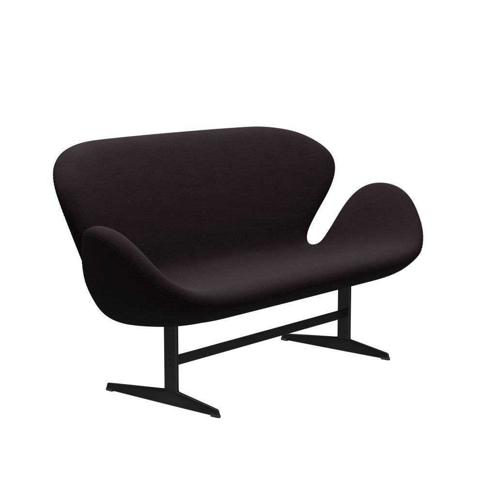 Fritz Hansen SWAN SOFA 2-personers, Black Lacquer/Fame Brown (61108)