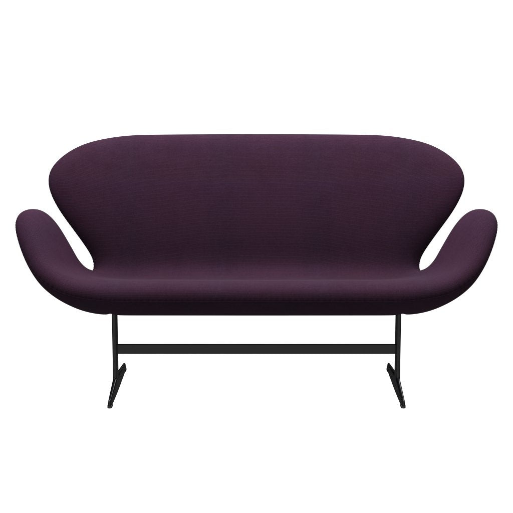 Fritz Hansen Svanesofa 2-Personers, Sortlakeret/Steelcut Medium Purple