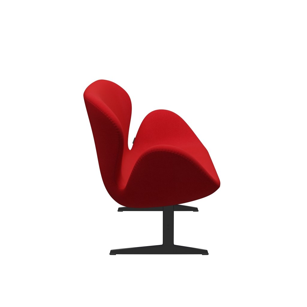 [product_category]-Fritz Hansen Swan Sofa 2 Seater, Black Lacquered/Tonus Red-Fritz Hansen-3321-TON130-BLLA-FRI-3