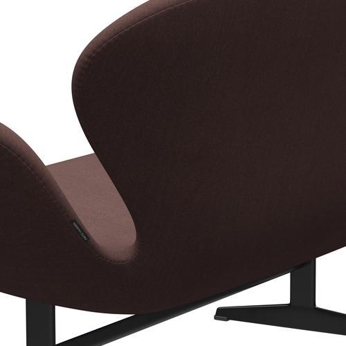 [product_category]-Fritz Hansen Swan Sofa 2 Seater, Black Lacquered/Tonus Violet Grey-Fritz Hansen-3321-TON664-BLLA-FRI-5