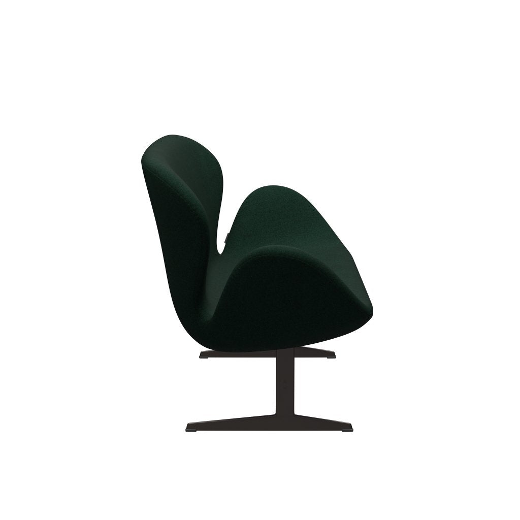 [product_category]-Fritz Hansen Swan Sofa 2 Seater, Brown Bronze/Divina Melange Dark Green-Fritz Hansen-3321-DIM871-BBBASE-FRI-3