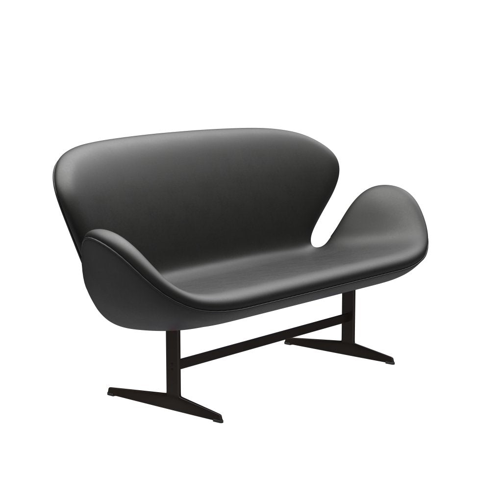 Fritz Hansen Svan soffa 2-personers, brun brons/essential svart