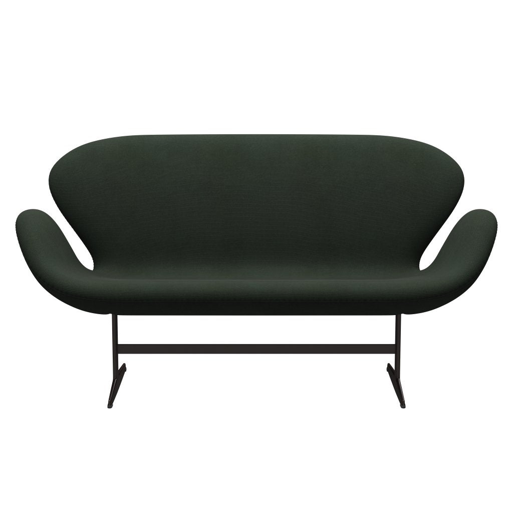 Fritz Hansen Swan Sofa 2-personers, brun brons/stålcut mörk armégrön