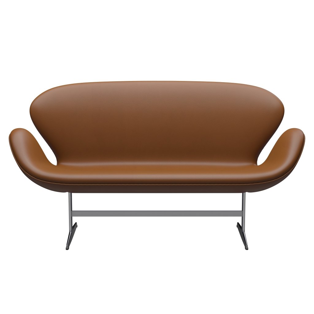 Fritz Hansen Svan soffa 2-sits, satin polerad aluminium/aura valnöt