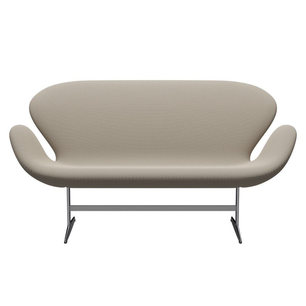 Fritz Hansen Svan soffa 2-sits, satin polerad aluminium/fångst grå sand