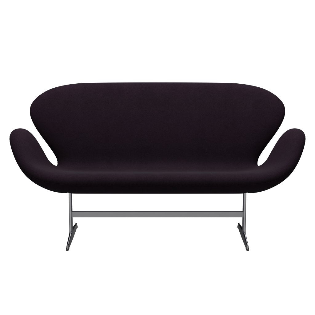 Fritz Hansen Svan soffa 2-person, satin polerad aluminium/divina aubergine (376)