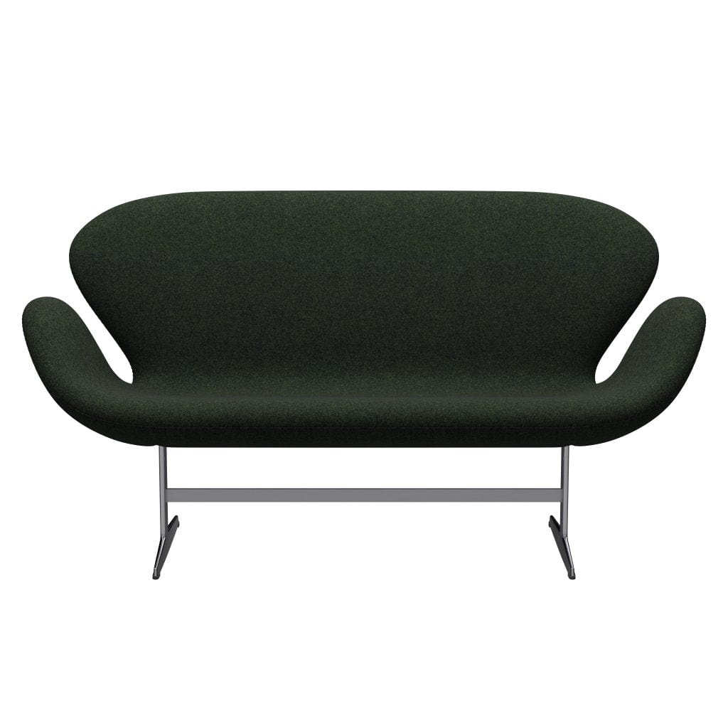 Fritz Hansen Svan soffa 2-person, satinpolerad aluminium/divina Md Mossgreen