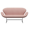 Fritz Hansen Svan soffa 2-sits, satin polerad aluminium/divina MD blekrosa