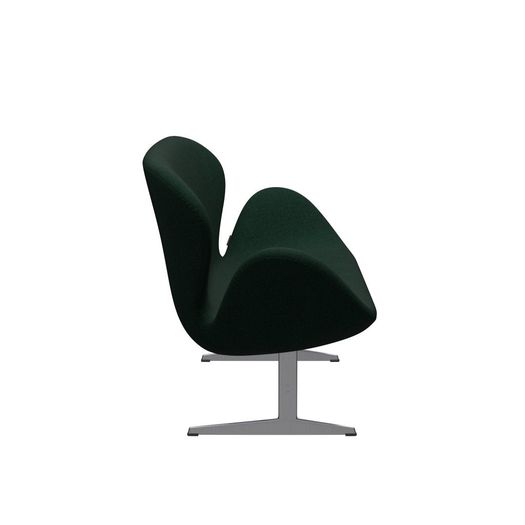 [product_category]-Fritz Hansen Swan Sofa 2 Seater, Satin Brushed Aluminium/Divina Melange Dark Green-Fritz Hansen-3321-DIM871-SPAL-FRI-3