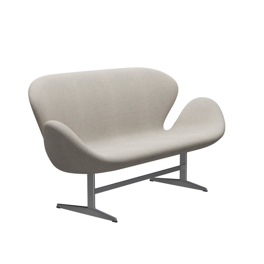 Fritz Hansen Svan soffa 2-person, satin polerad aluminium/hallingdal ljusgrå (103)