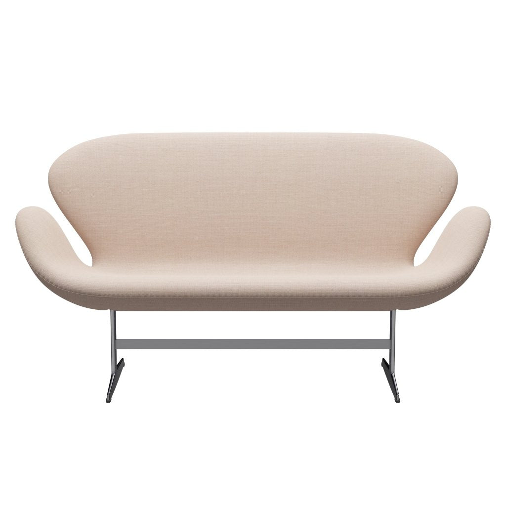 Fritz Hansen Svan soffa 2-person, satin polerad aluminium/sunniva sand/blekrosa