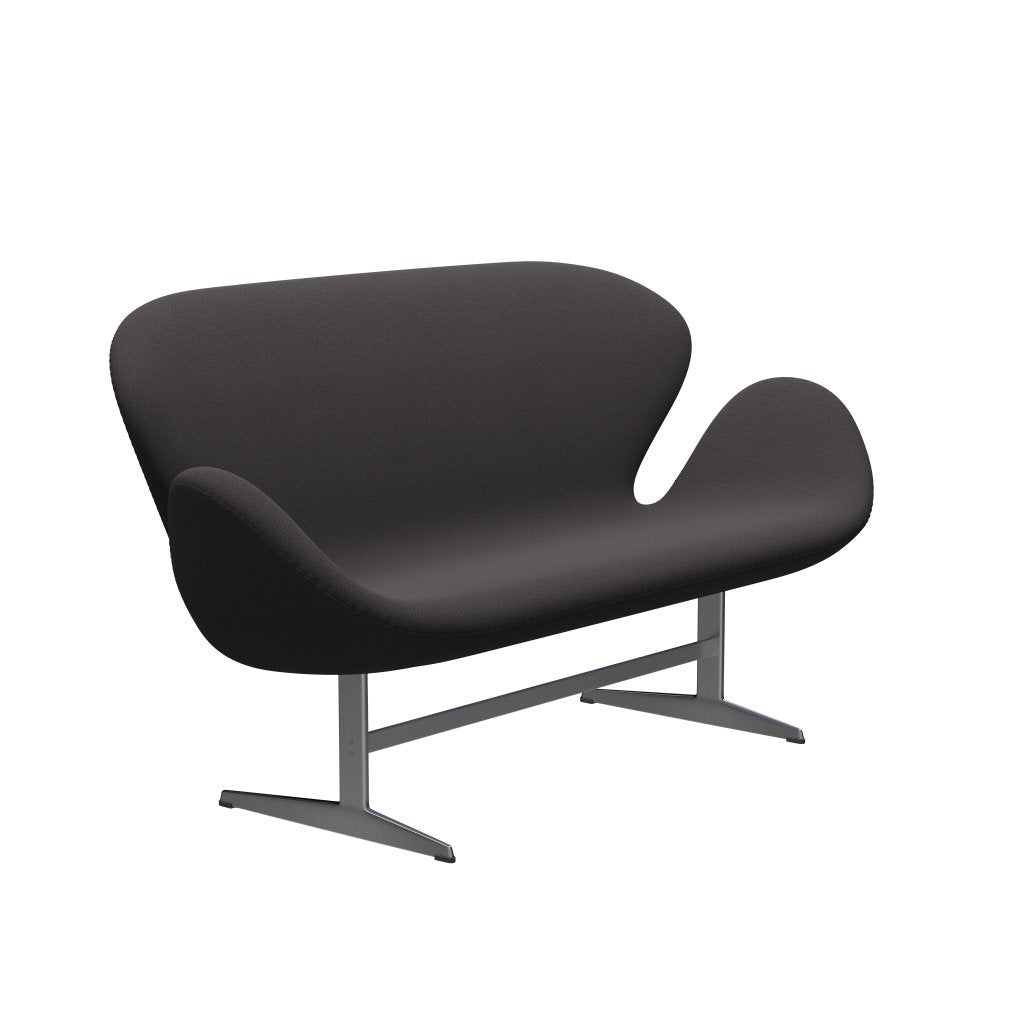 Fritz Hansen Svan soffa 2-sits, satin polerad aluminium/fångst kol