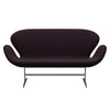 Fritz Hansen Svan soffa 2-sits, satinpolerad aluminium/diablo plommon