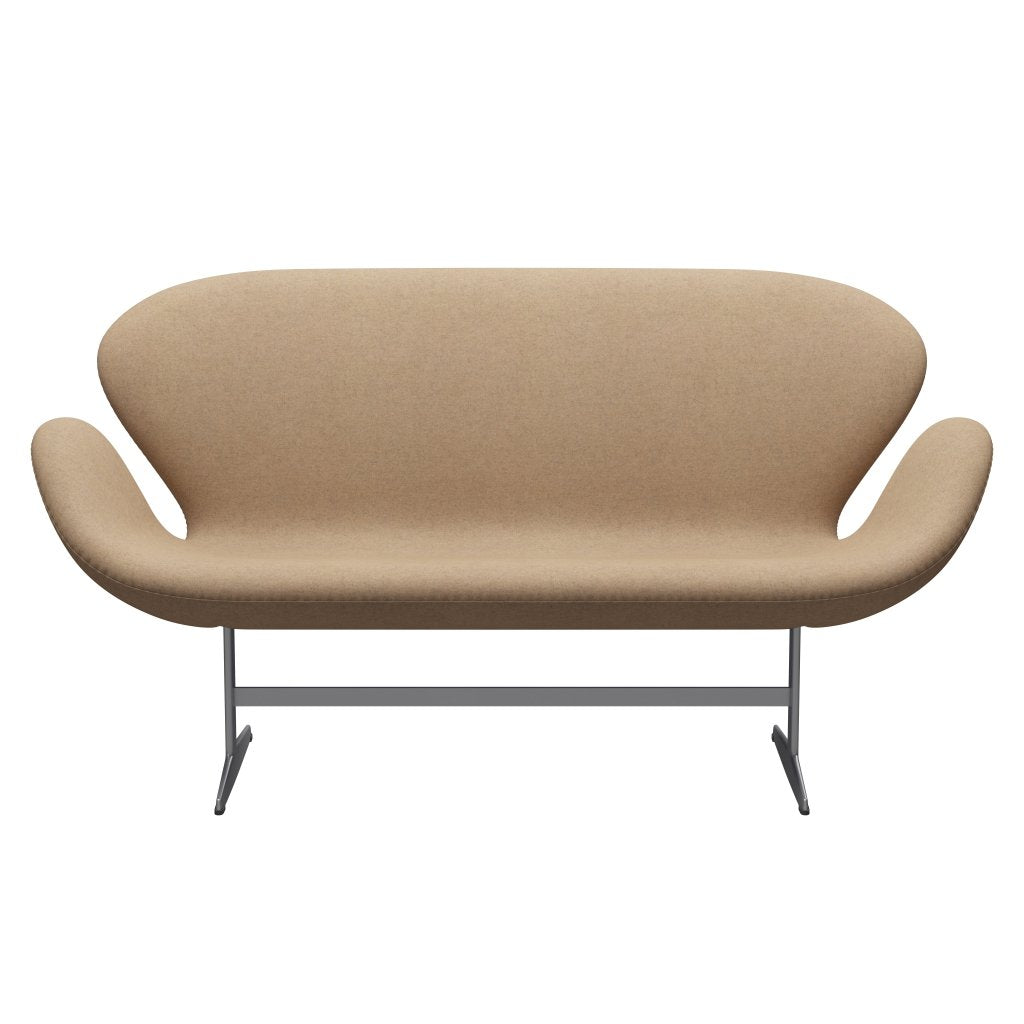 Fritz Hansen Svan soffa 2-personers, silvergrå/divina md cappuccino