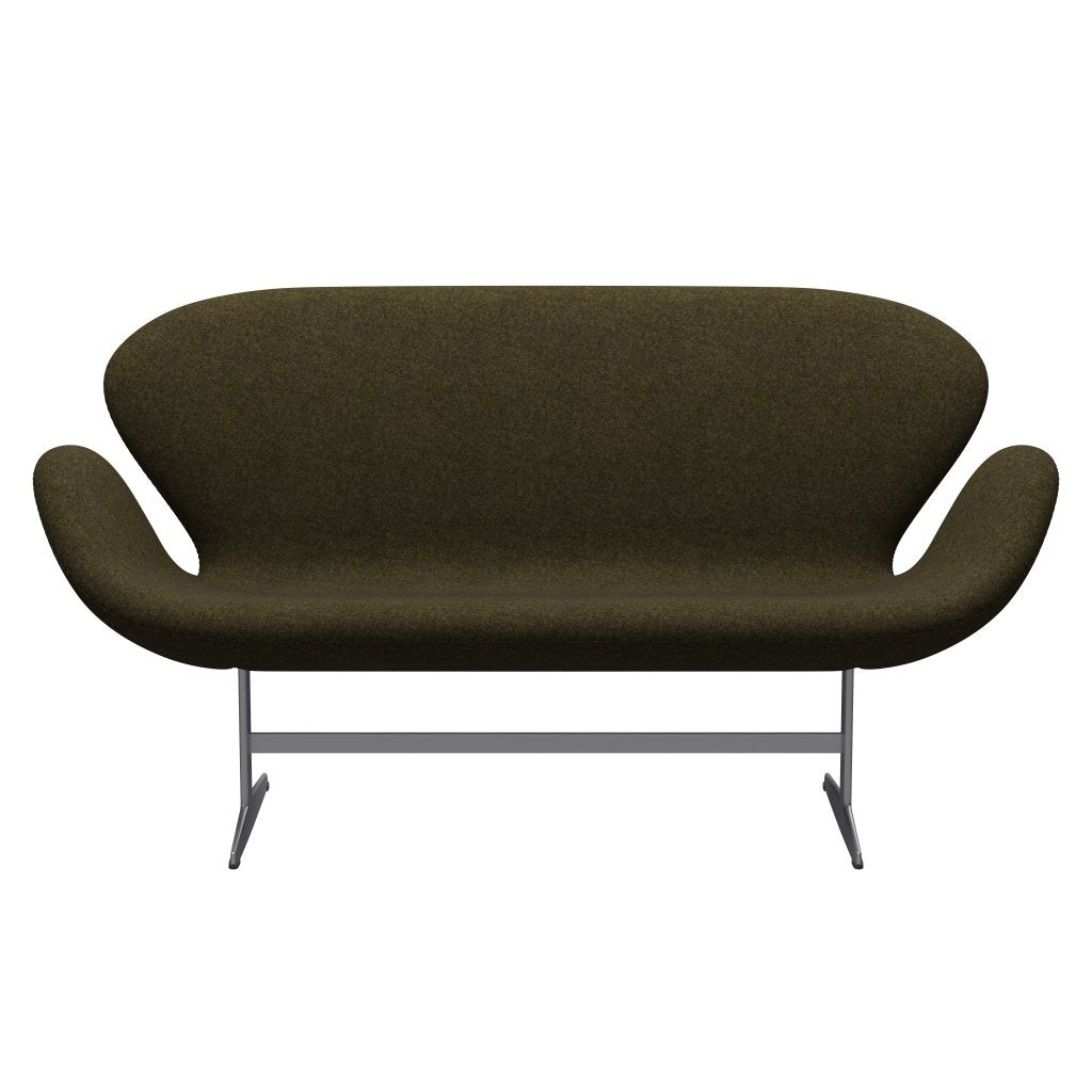 Fritz Hansen Svanesofa 2-Personers, Silver Grey/Divina Melange Dusty Olive