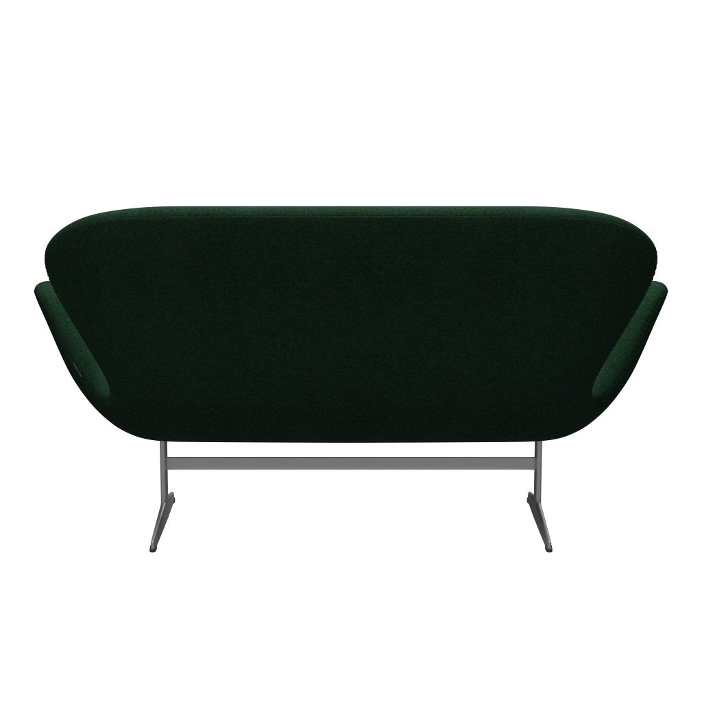 [product_category]-Fritz Hansen Swan Sofa 2 Seater, Silver Grey/Divina Melange Warm Dark Green-Fritz Hansen-3321-DIM967-SGBASE-FRI-4