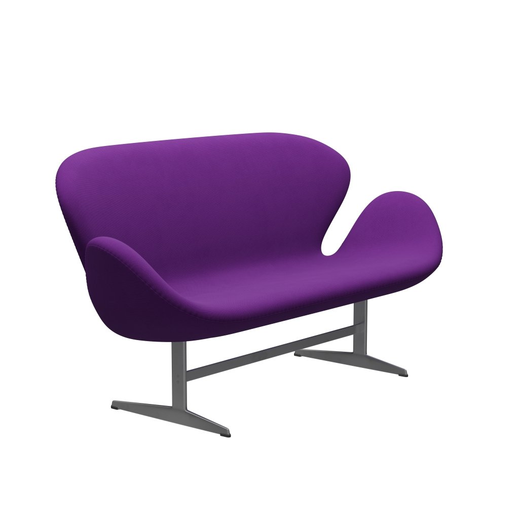 [product_category]-Fritz Hansen Swan Sofa 2 Seater, Silver Grey/Fame Violet-Fritz Hansen-3321-F65084-SGBASE-FRI-2