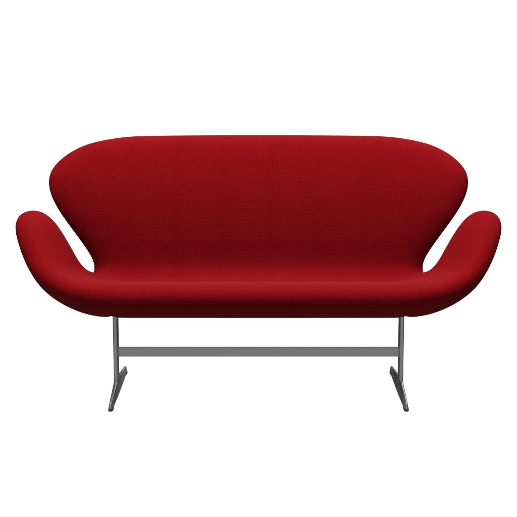 Fritz Hansen Swan Sofa 2-personers, Silver Grey/Hallingdal Classic Red