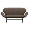 Fritz Hansen Svan soffa 2-personers, varm grafit/divina melange dammig brun