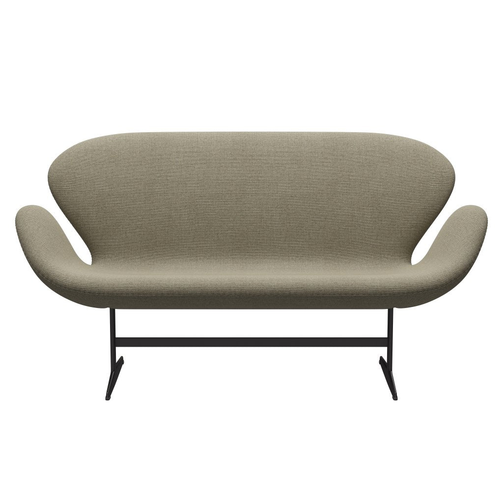 Fritz Hansen Swan Sofa 2-personers, varm grafit/omskull ljus beige/naturlig