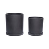 Hübsch Podium Plant Pot Black Set med 2