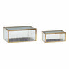 Hübsch Ripple Glass Box Brass/Glass Clear Set av 2, 15/21x10/14 cm