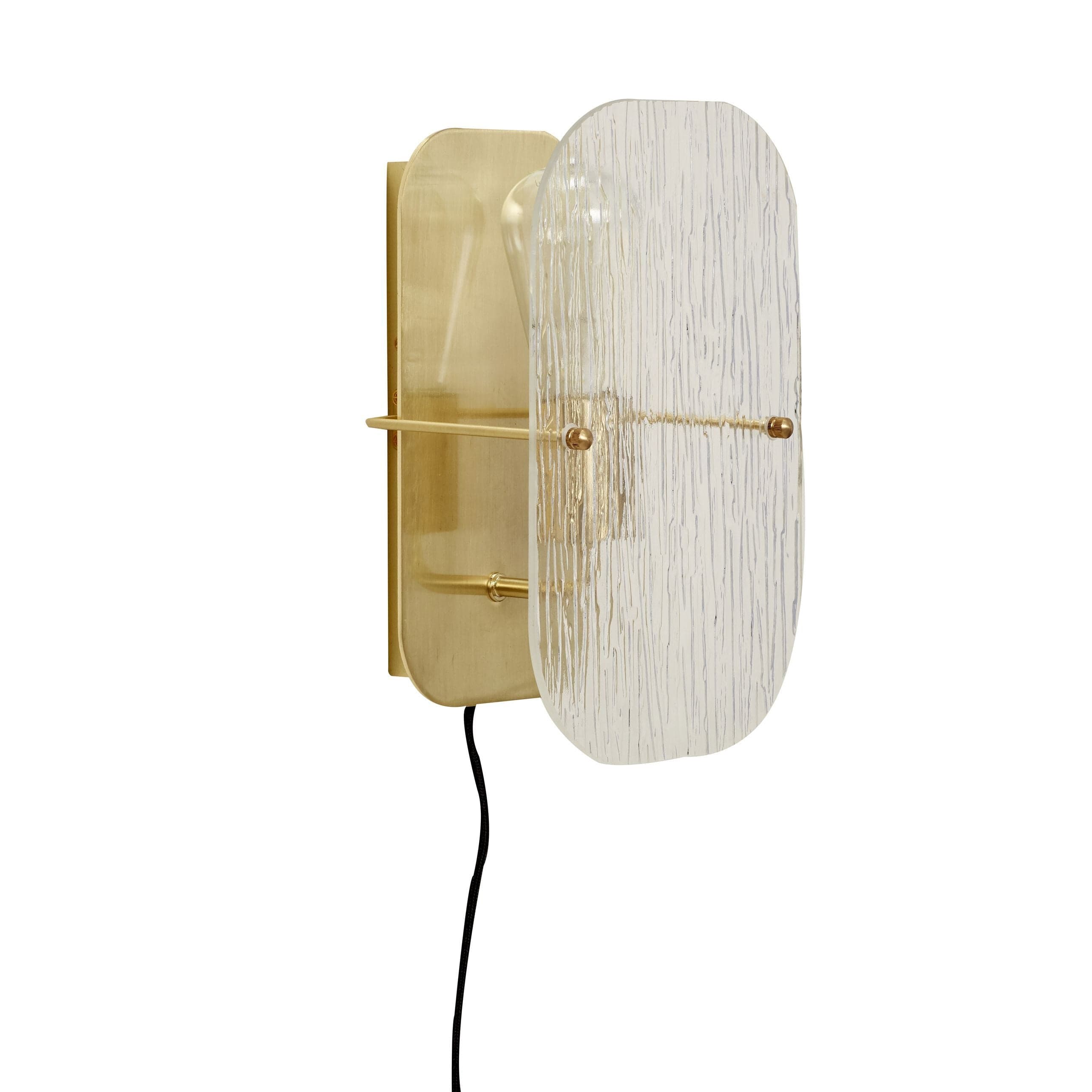 [product_category]-Hübsch Ruffle Wall Lamp Metal/Glass Brass/Clear-Hübsch-5712772072639-991115-HUB-1