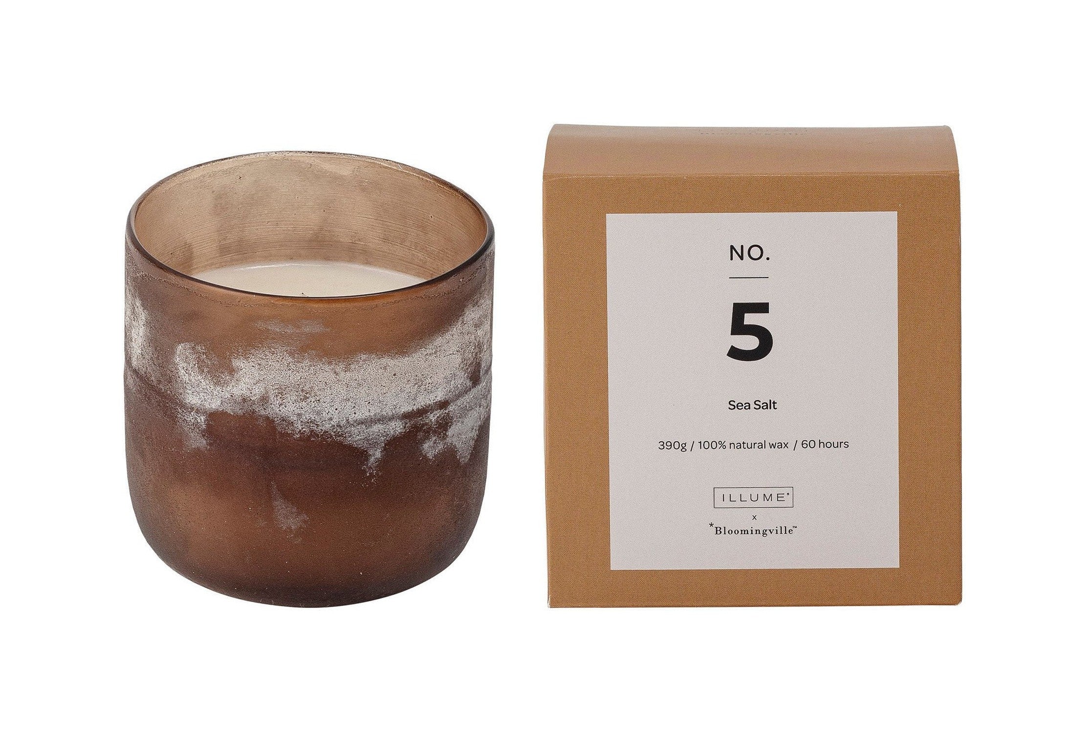 Illume X Bloomingville NO.5-Sea Salt Scent Candle, Brown, Wax