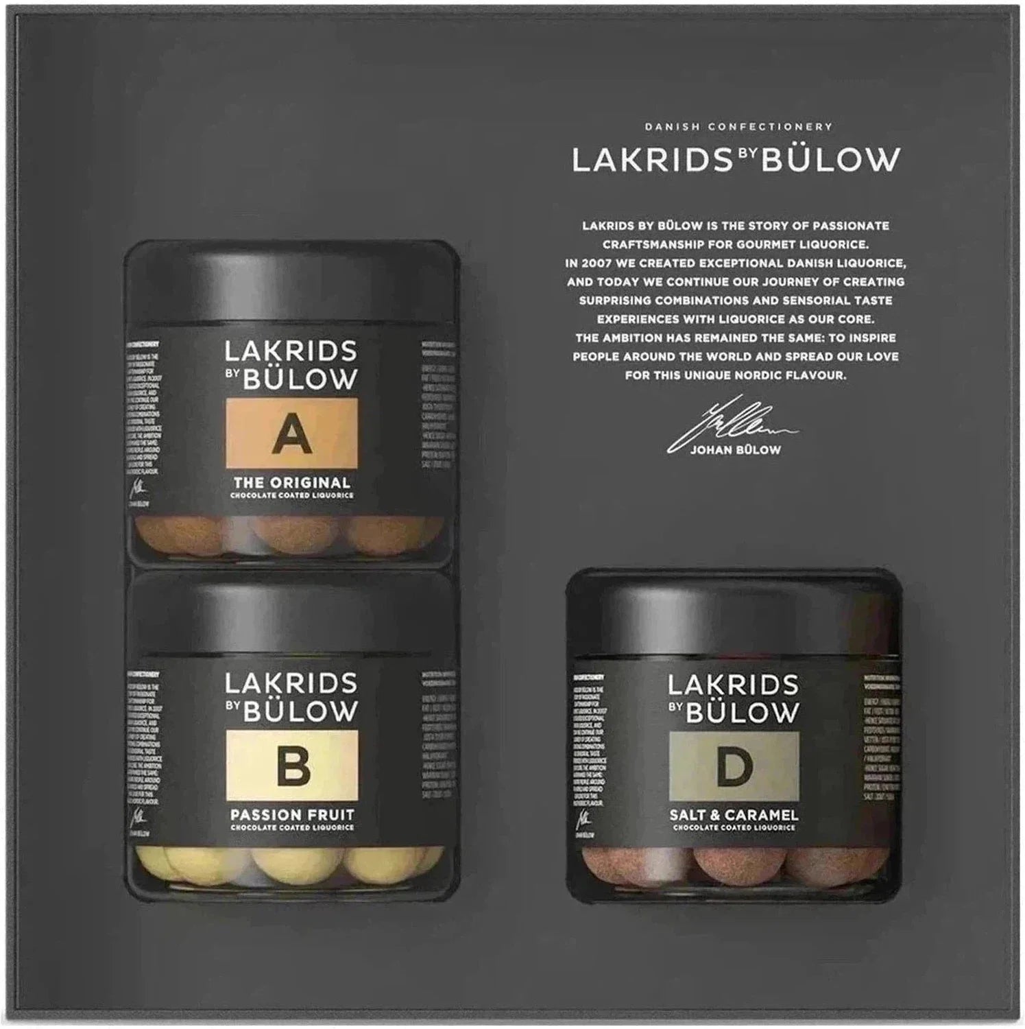 Lakrids By Bülow Classic Black Box A, B & D, 375g