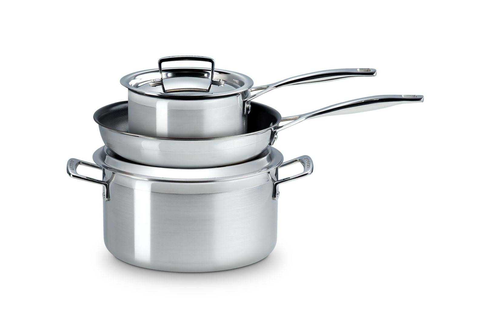 [product_category]-Le Creuset 3 Piece Cookware Set, Stainless Steel-Le Creuset-0630870305570-53808000010050-LEC-1