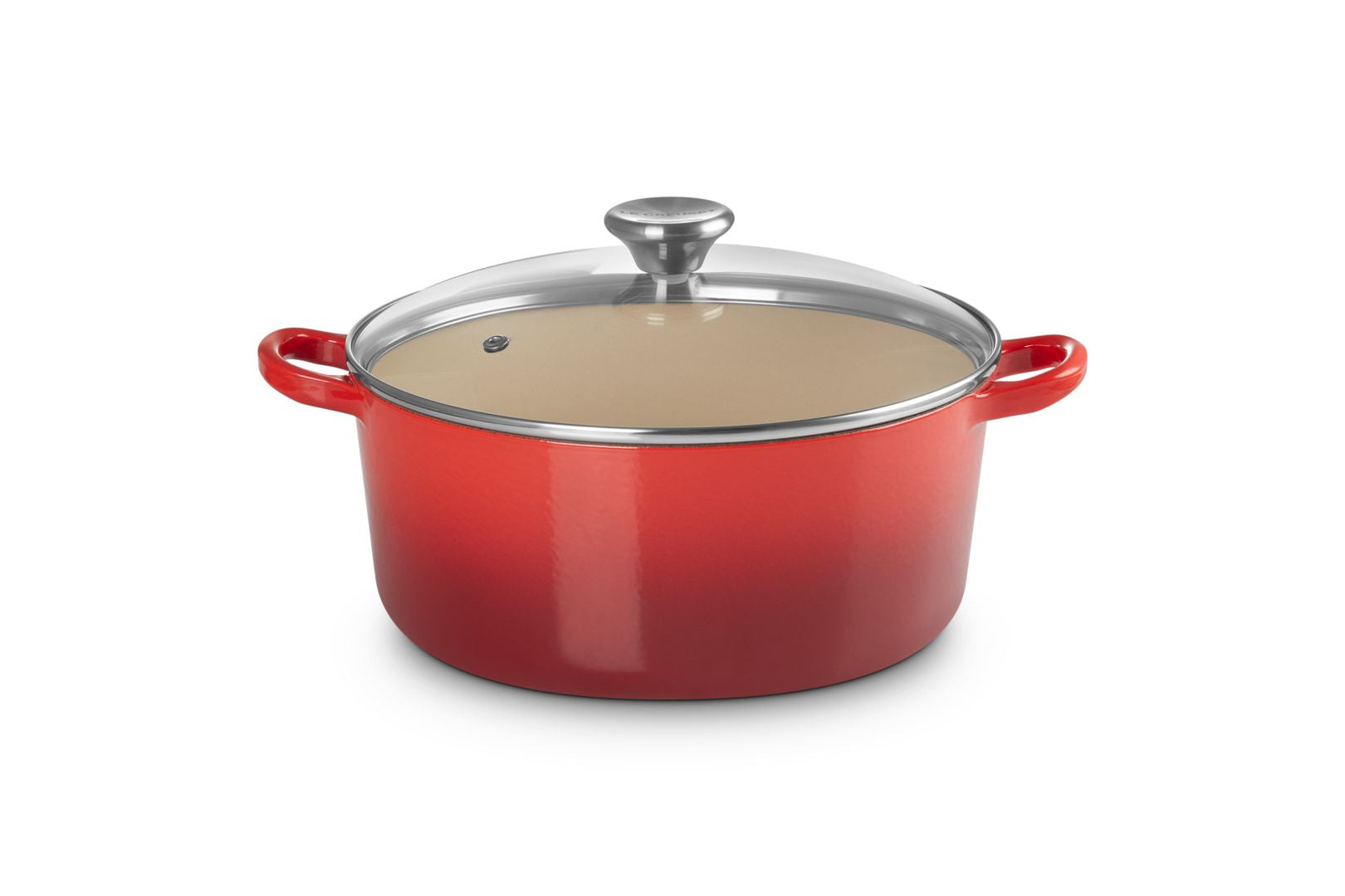 [product_category]-Le Creuset Round Casserole With Glass Lid 24 Cm, Volcanic-Le Creuset-0024147314141-27001240602423-LEC-4