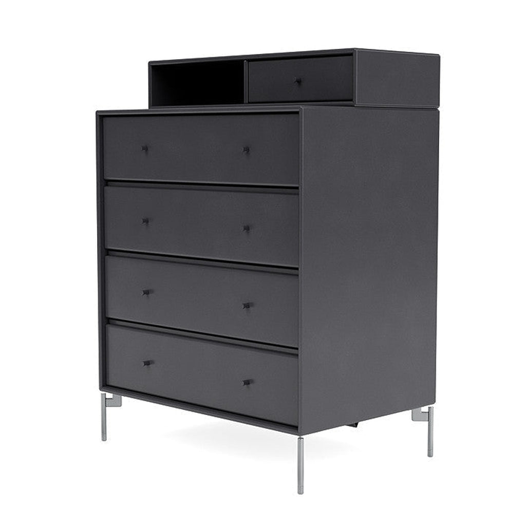 Montana Keep Bre of Drawers With Ben, Coal Black/Chrome Mat