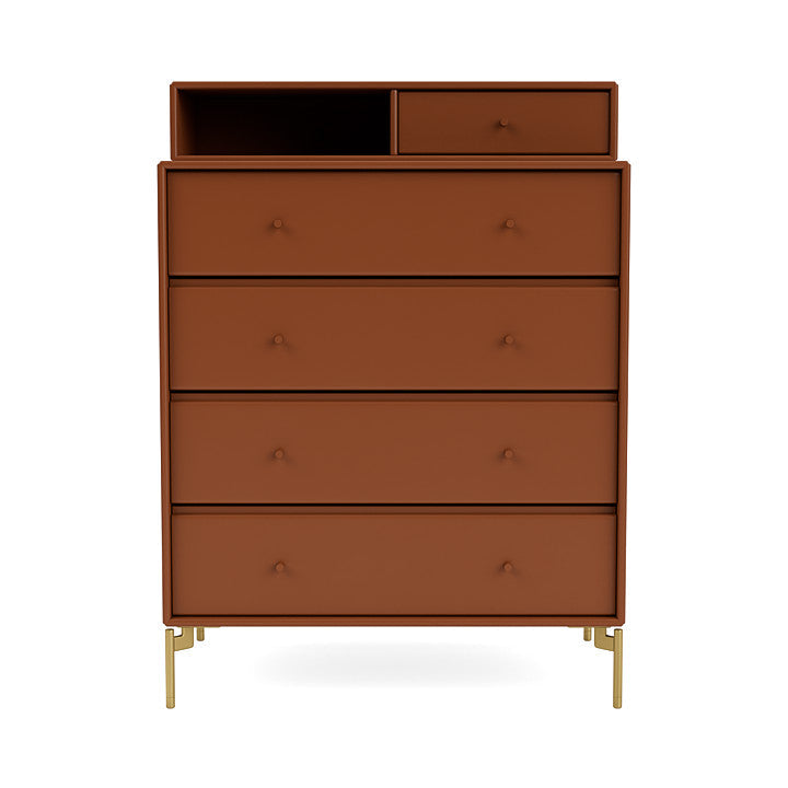 Montana Keep Bre of Drawers With Ben, Hazelnut Brown/Brass