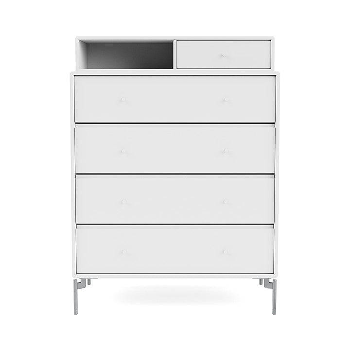 Montana Keep Bre of Drawers With Ben, Snow White/Chrome Mat