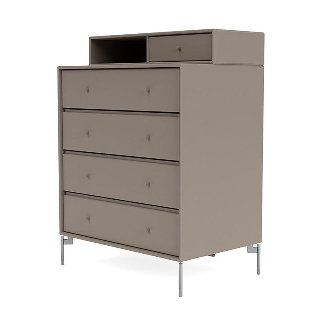 Montana Keep Bre of Drawers With Ben, Truffle Grey/Chrome Mat