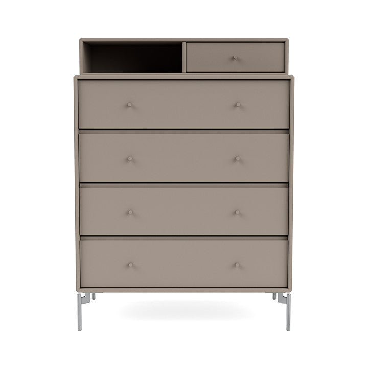 Montana Keep Bre of Drawers With Ben, Truffle Grey/Chrome Mat