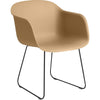 Muuto Fiber Armchair Sled Base Fiber Sæde, Brun/Sort