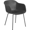 Muuto Fiber Armchair Tube Base Fiber Sæde, Sort