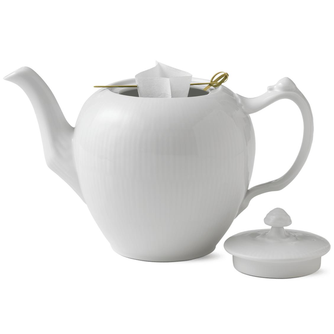 [product_category]-Royal Copenhagen White Fluted Teapot, 100cl-Royal Copenhagen-5705140683315-1017387-ROY-2