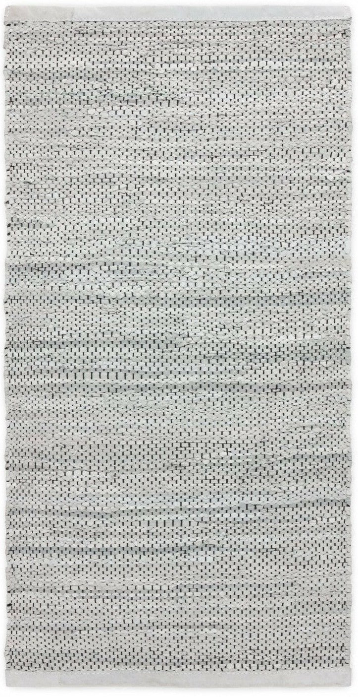 Rug Solid Lädermatta ljusgrå, 75 x 300 cm