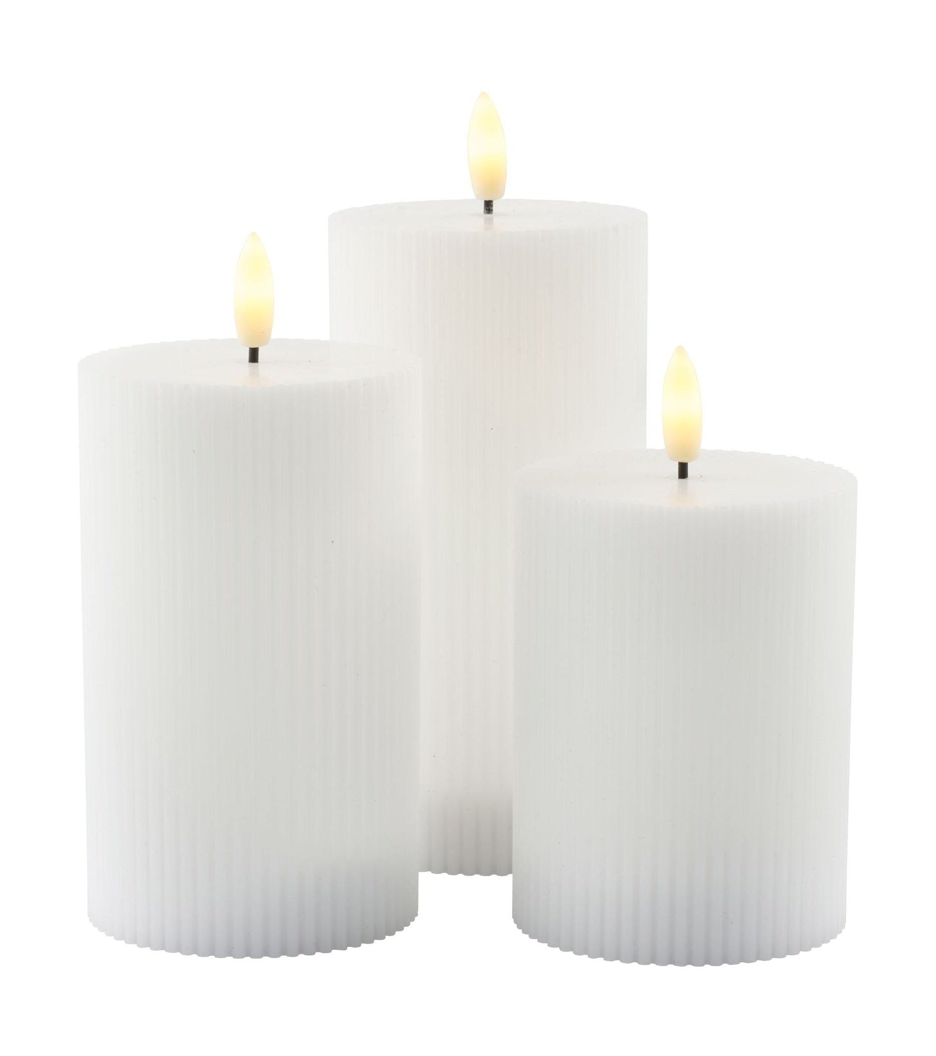 [product_category]-Sirius Smilla Rechargeable Led Candle Set Of 3 White ø7,5x H10/12,5/15 Cm-Sirius-5707310802526-80252-SIR-1