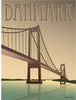 Vissevasse Danmark Little Belt Bridge -affisch, 15x21 cm