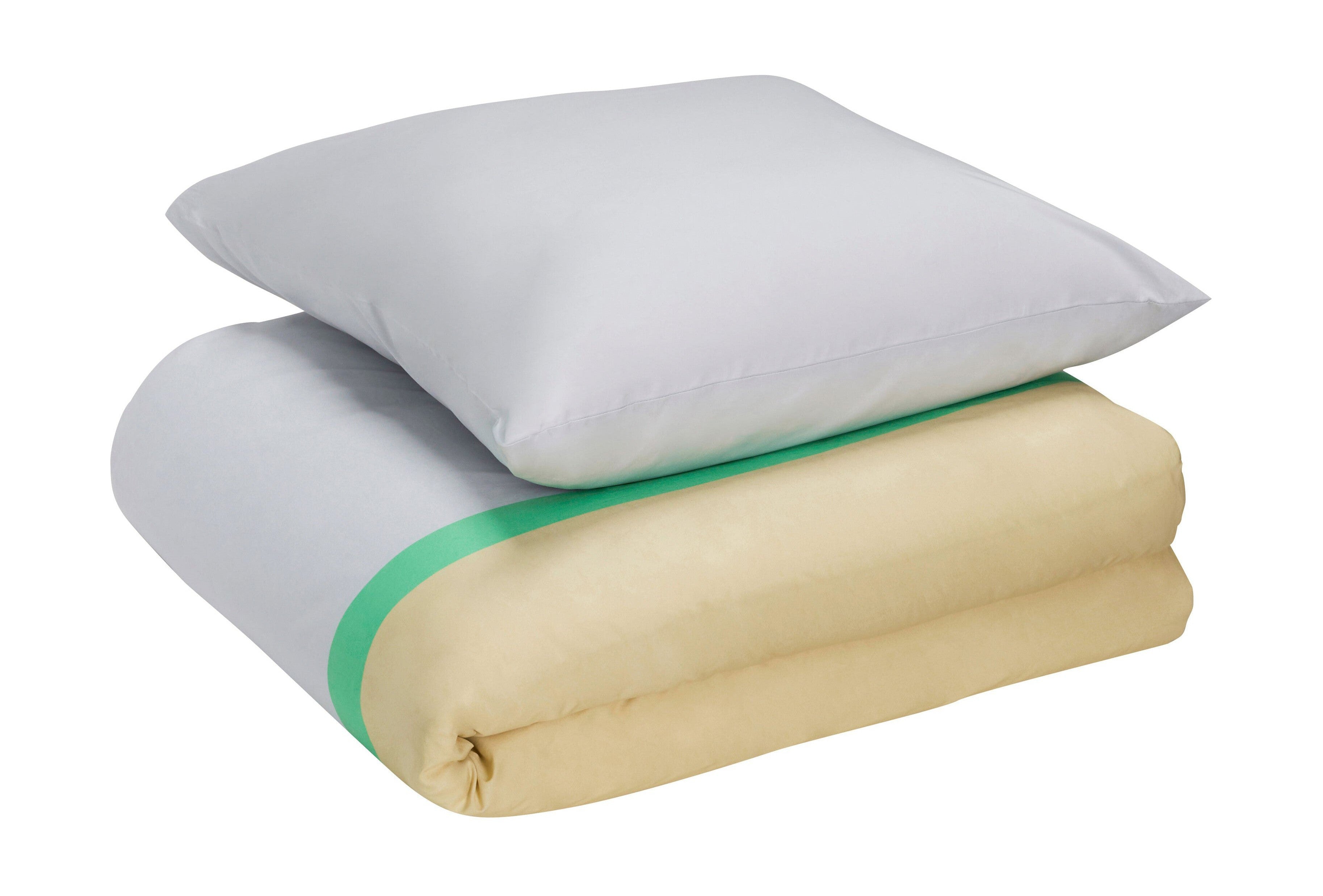 Hübsch Block Bed linned 60/200 cm, beige/flerfarvet