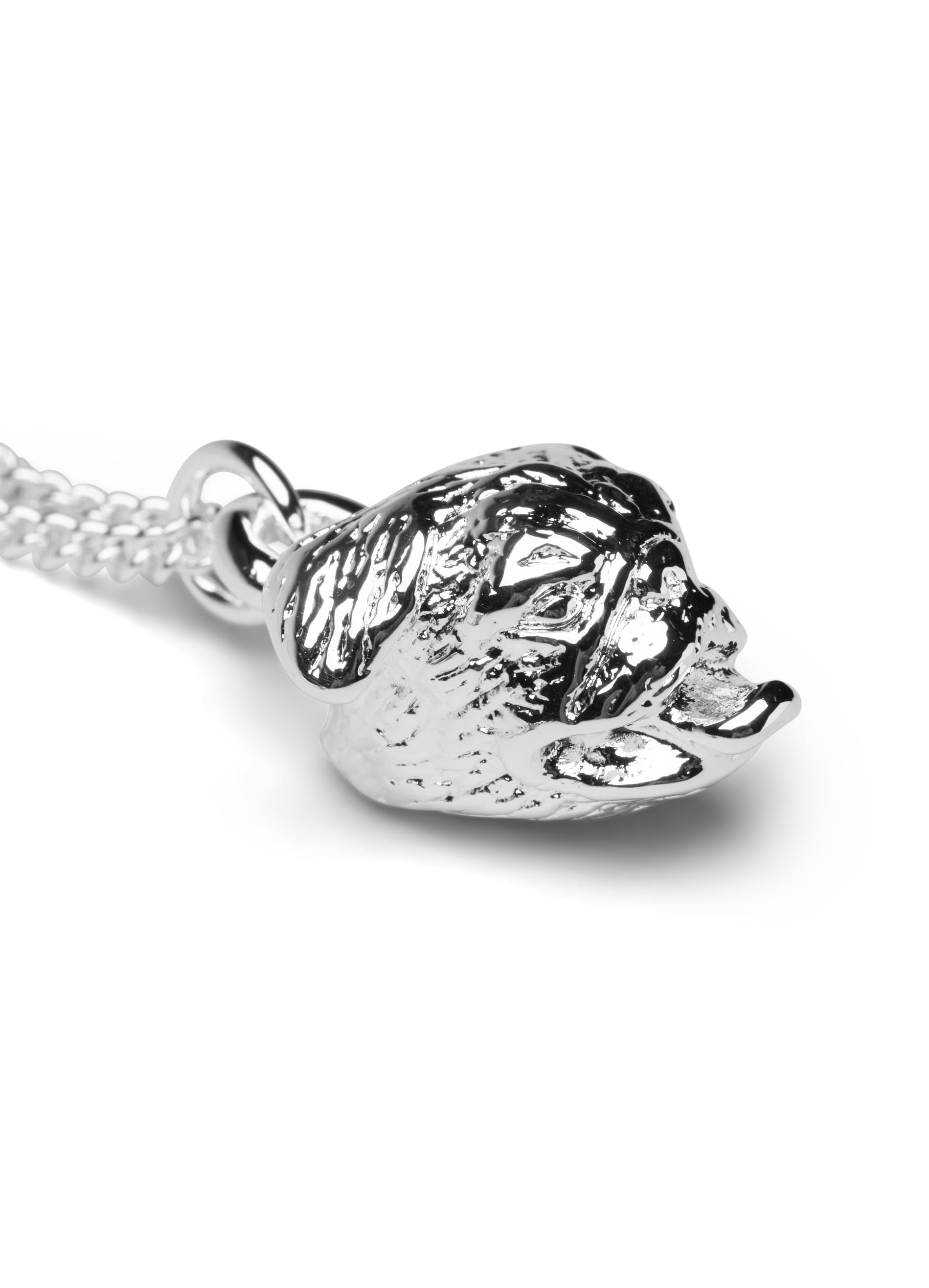 Skultuna pug halskæde, sølvbelagt