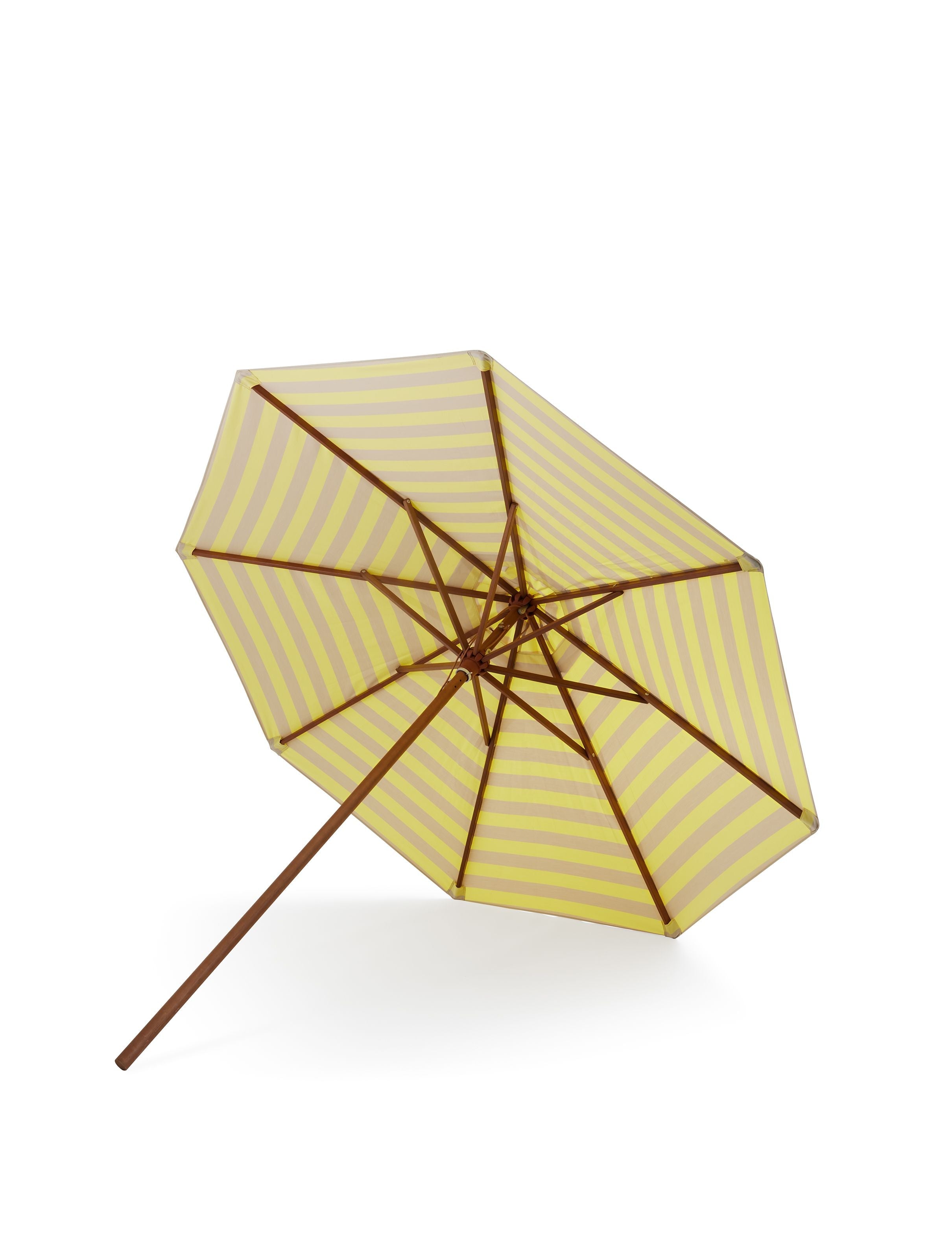 Skagerak Messina paraply Ø300 cm, citron/sandstribe