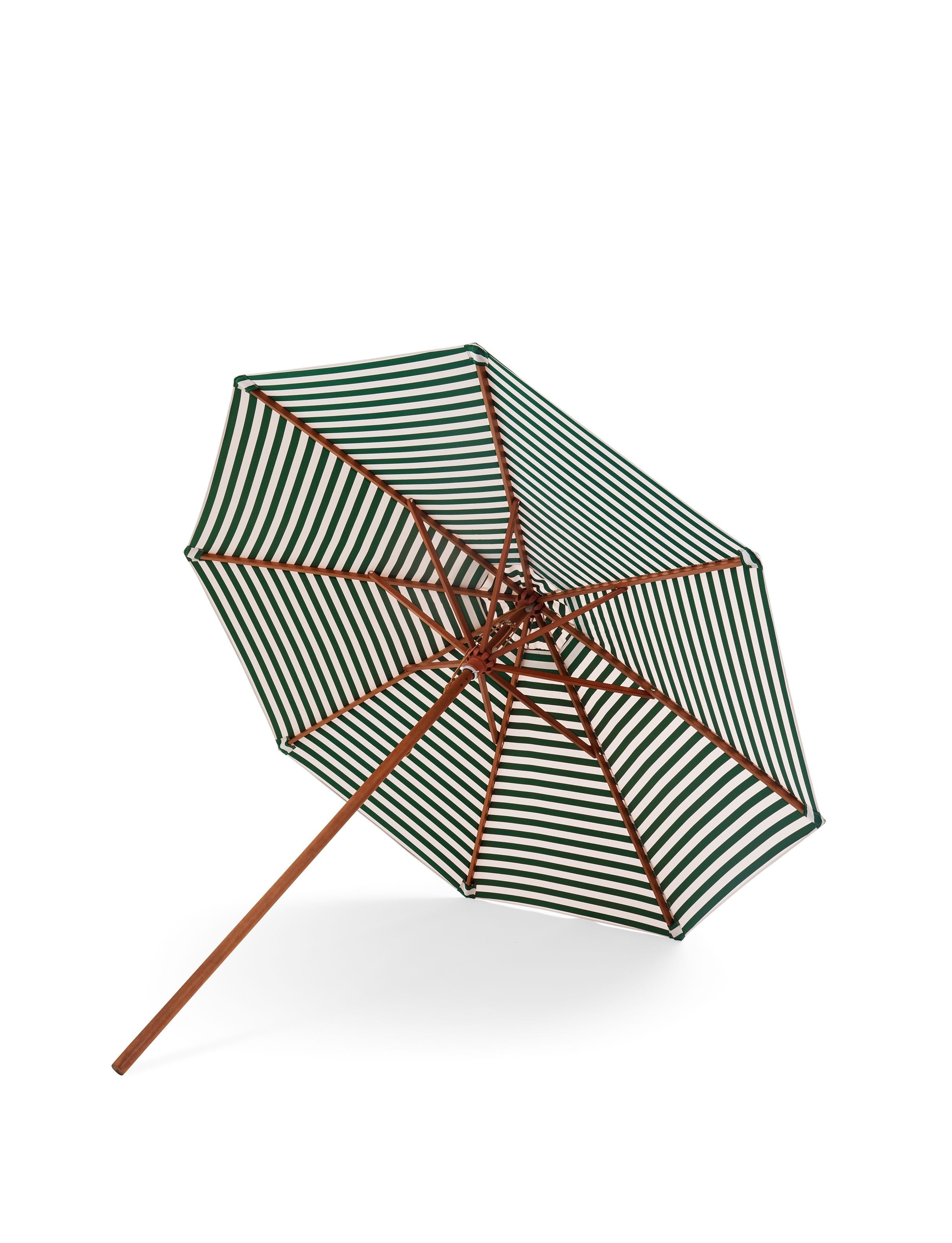 Skagerak Messina paraply Ø300 cm, lätt aprikos/mörkgrön rand