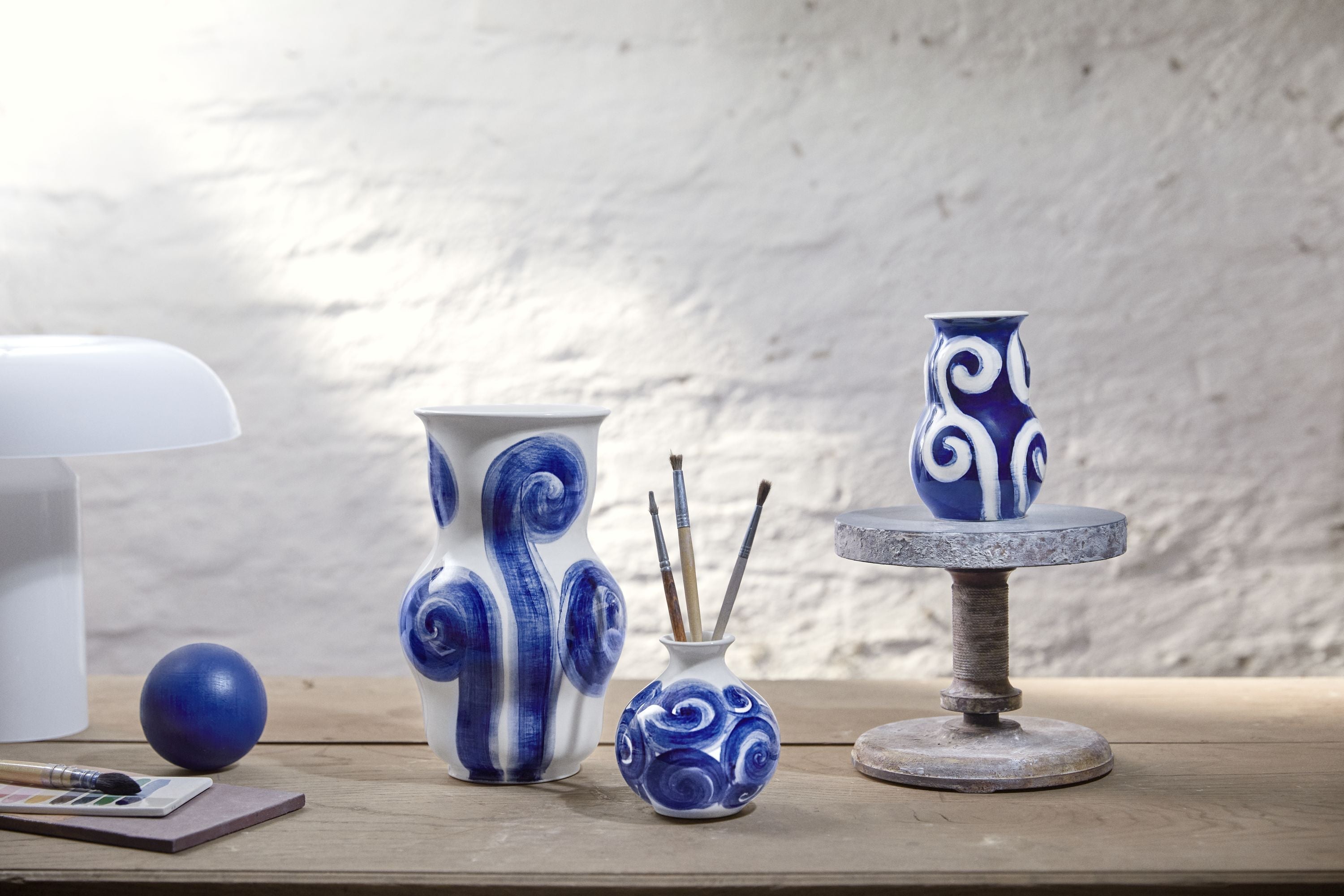 Kähler Tulle Vase H10.5 cm blå