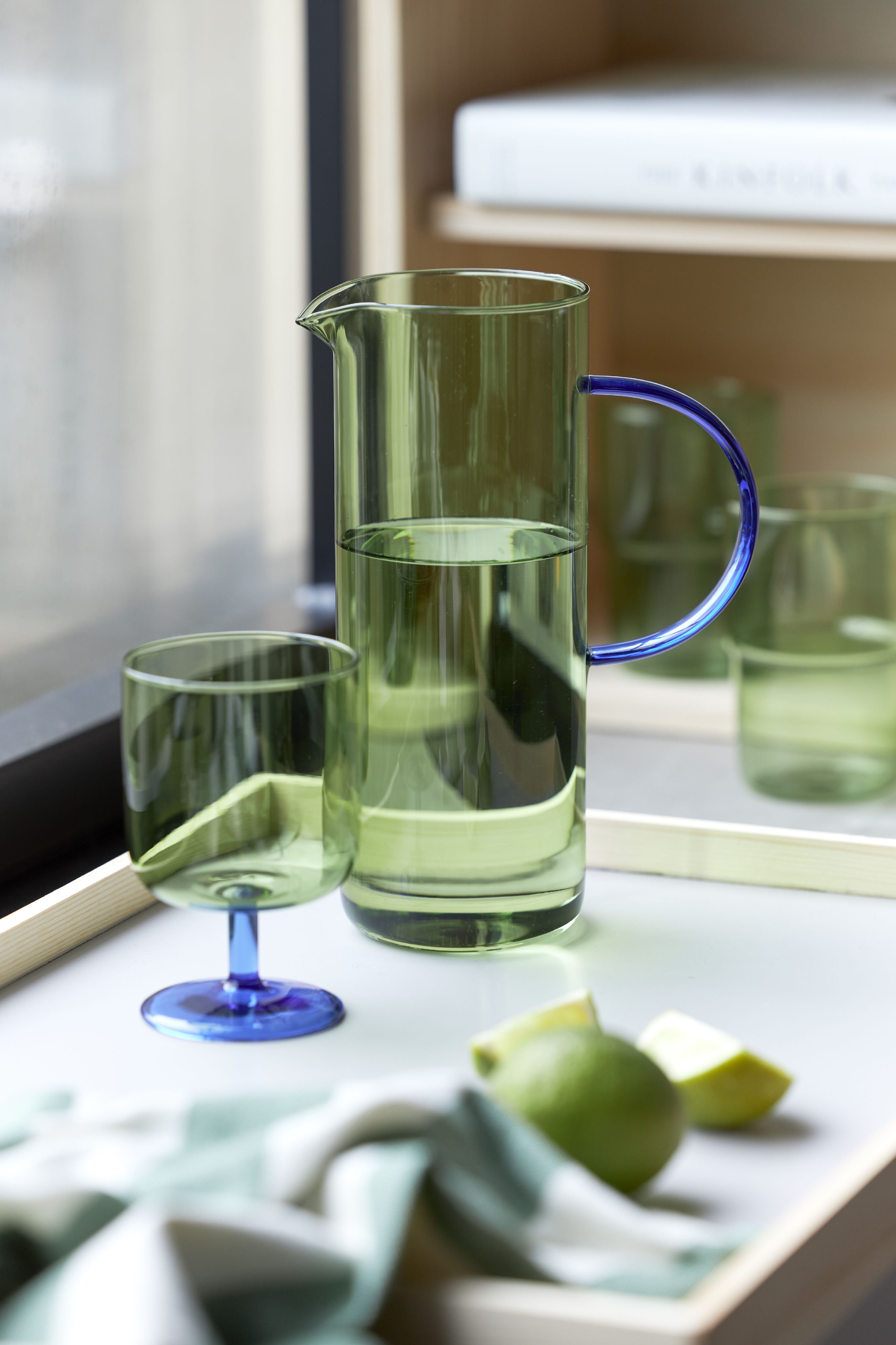 Lyngby Glas Torino Glass Jug 1,1 L, Green/Blue