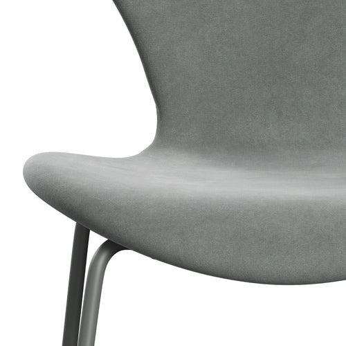 Fritz Hansen 3107 Chair Full Upholstery, Silver Grey/Belfast Velvet Seal Grey
