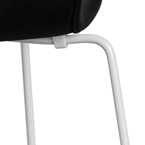 Fritz Hansen 3107 Chair Full Upholstery, White/Belfast Velvet Night Black